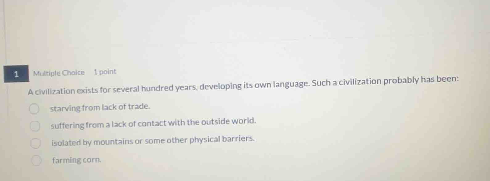 a civilization exists for several hundred years, developing its own lan…
