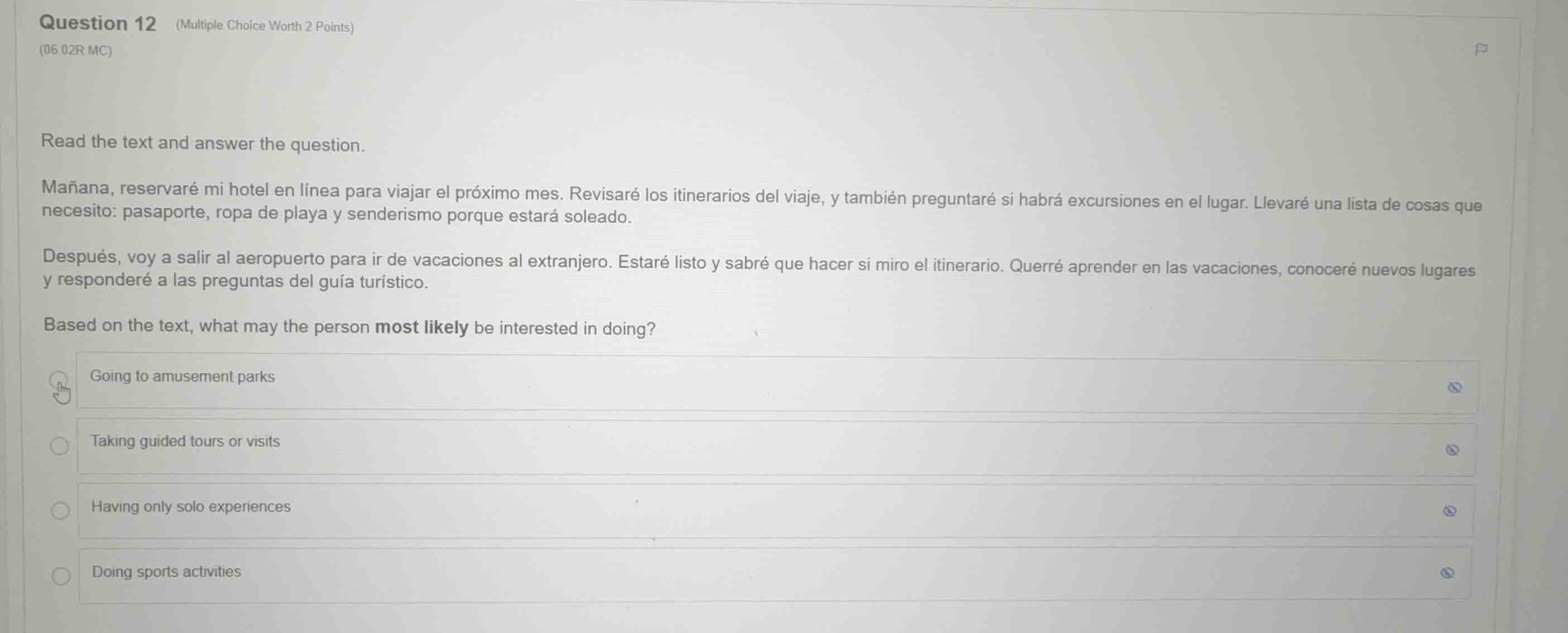 question 12 (multiple choice worth 2 points) (06.02r mc) read the text …