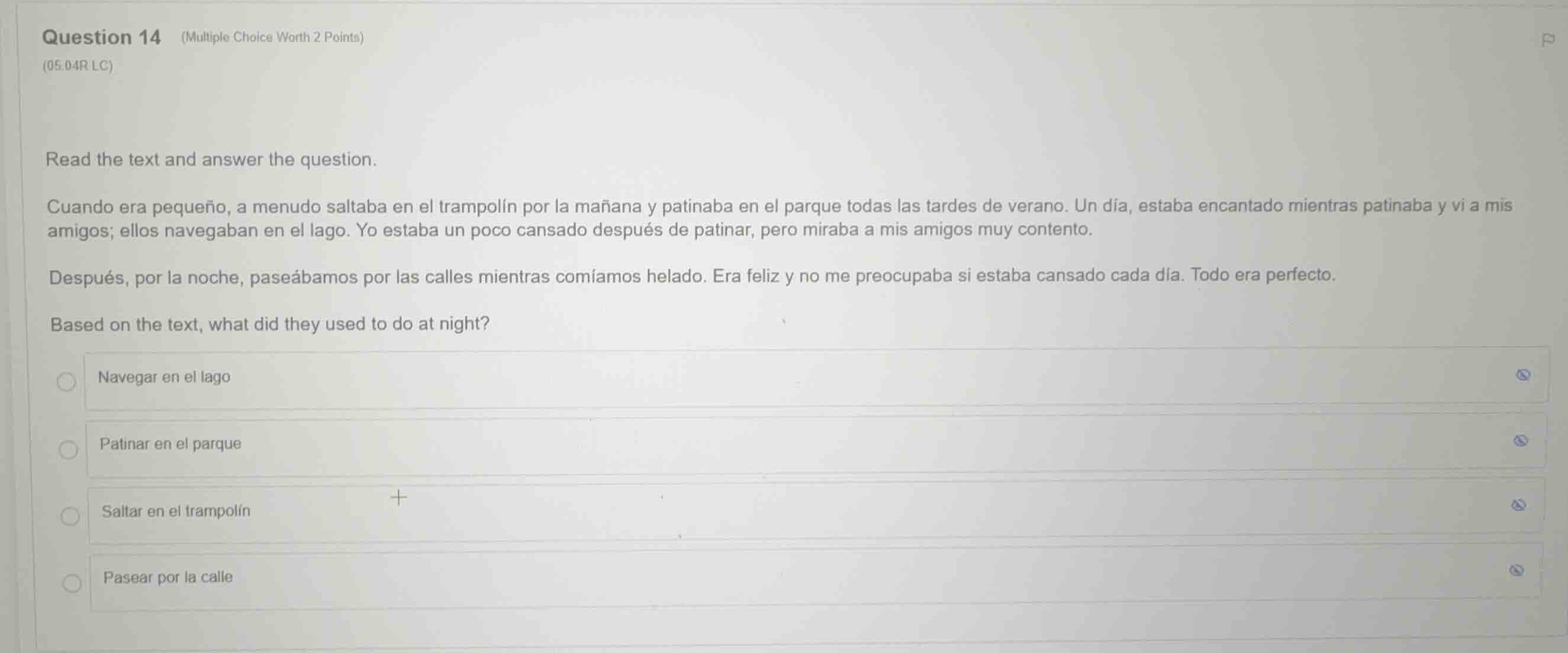 question 14 (multiple choice worth 2 points) (05.04r lc) read the text …