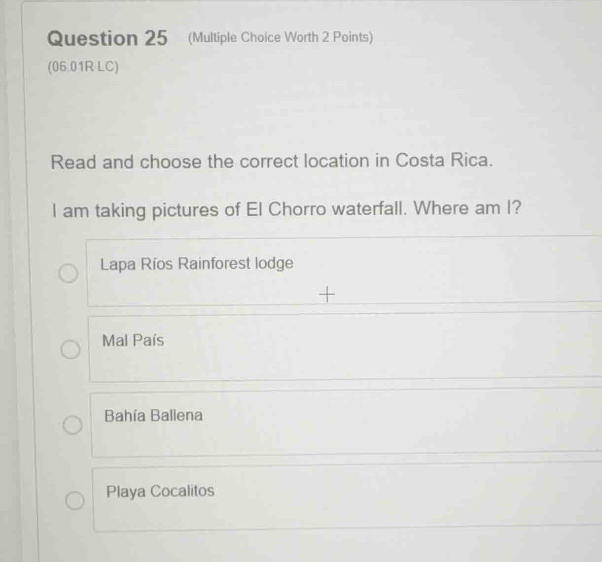 question 25 (multiple choice worth 2 points) (06.01r lc) read and choos…