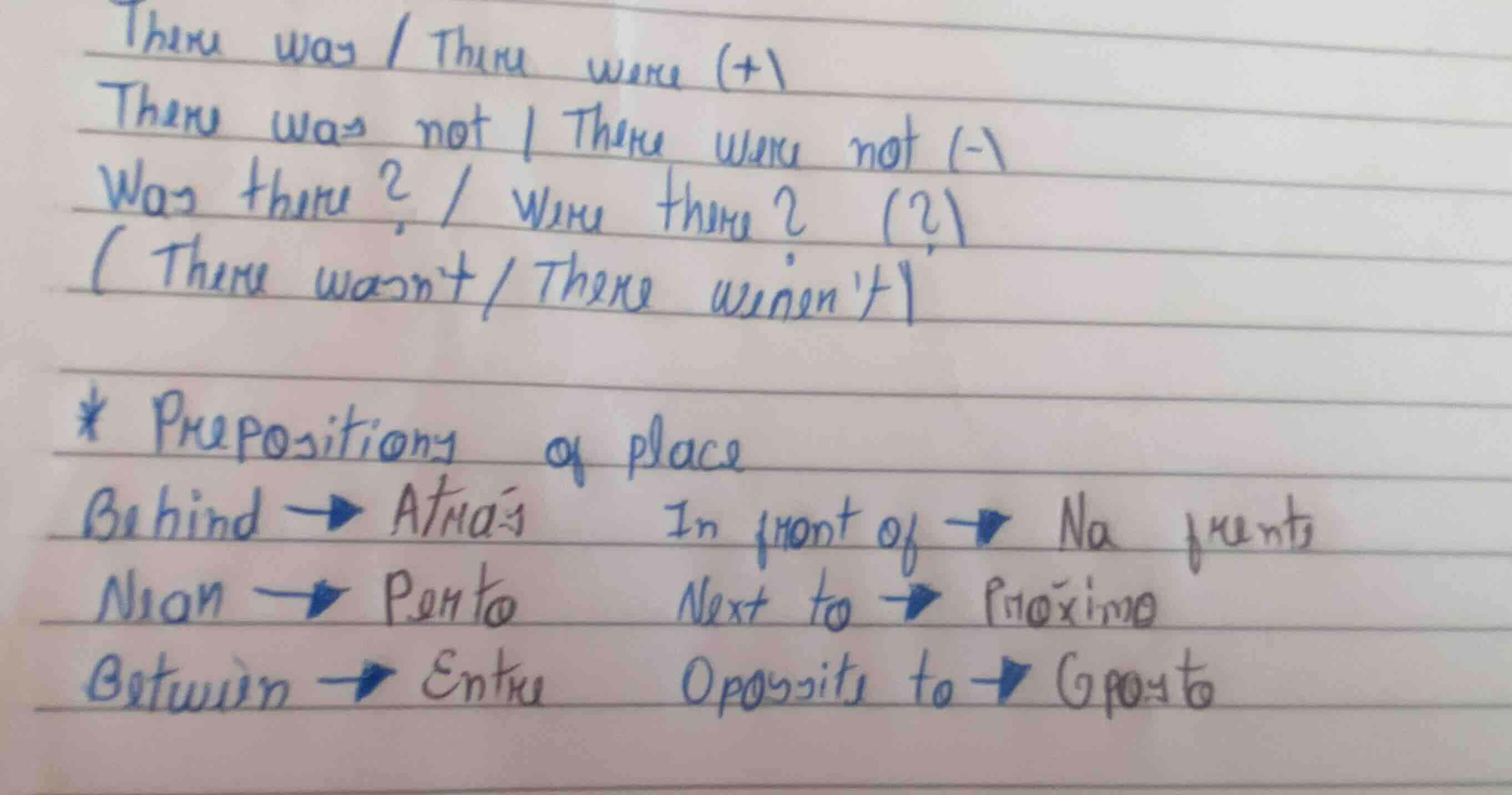 there was / there were (+) there was not / there were not (-) was there…