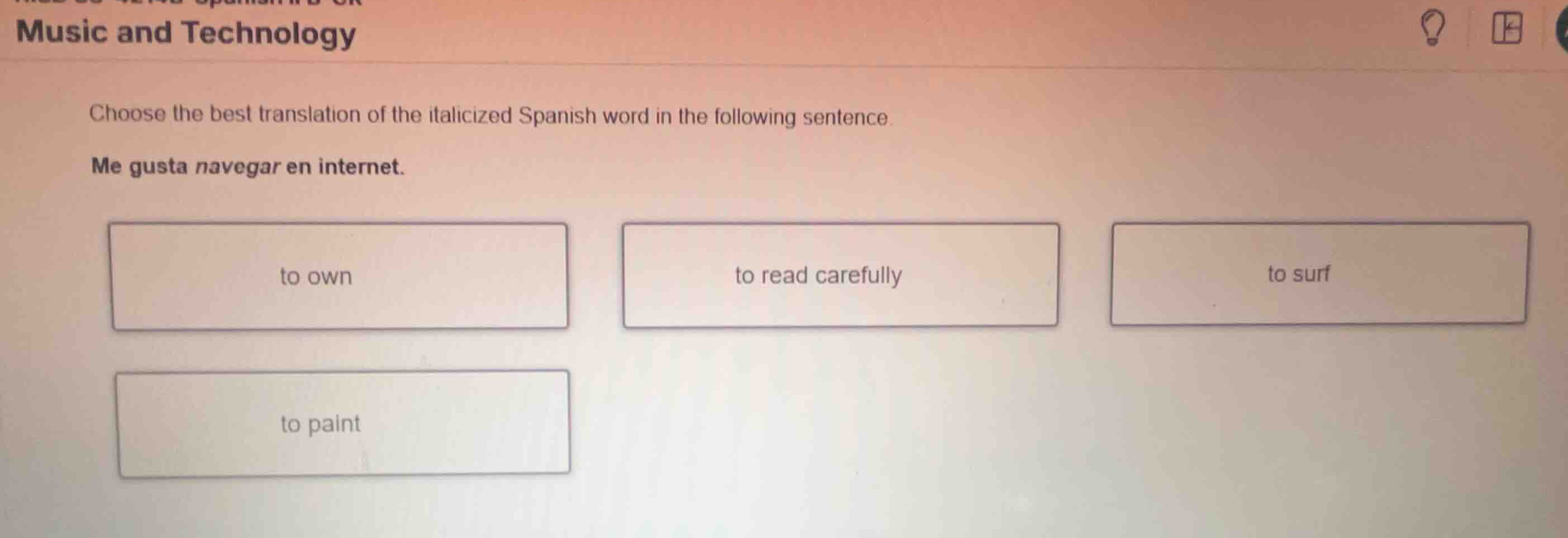 music and technology choose the best translation of the italicized span…