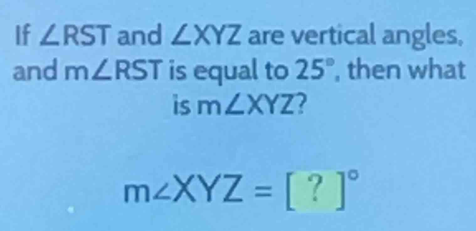 if \\(\\angle rst\\) and \\(\\angle xyz\\) are vertical angles, and \\(…