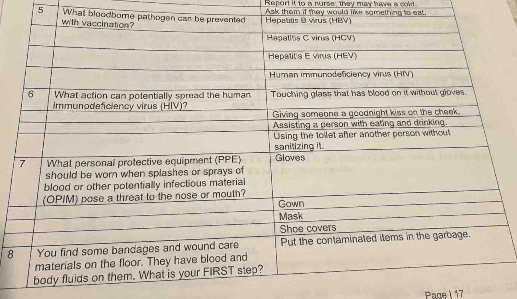 5. what bloodborne pathogen can be prevented with vaccination? - hepati…