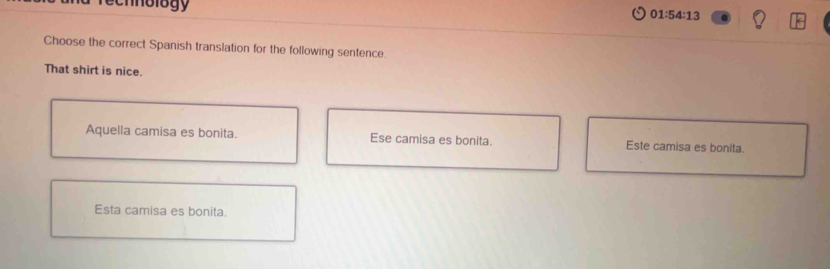 choose the correct spanish translation for the following sentence. that…