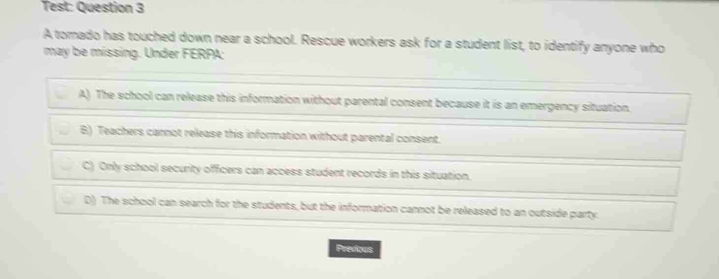 test: question 3 a tornado has touched down near a school. rescue worke…