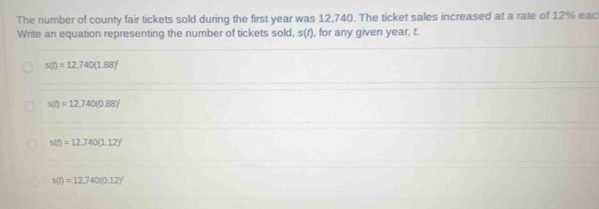 the number of county fair tickets sold during the first year was 12,740…