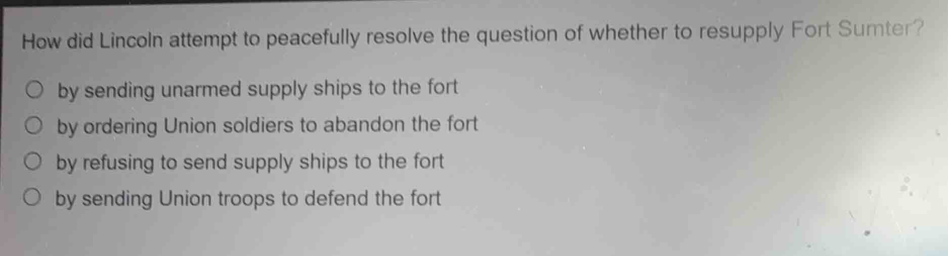 how did lincoln attempt to peacefully resolve the question of whether t…