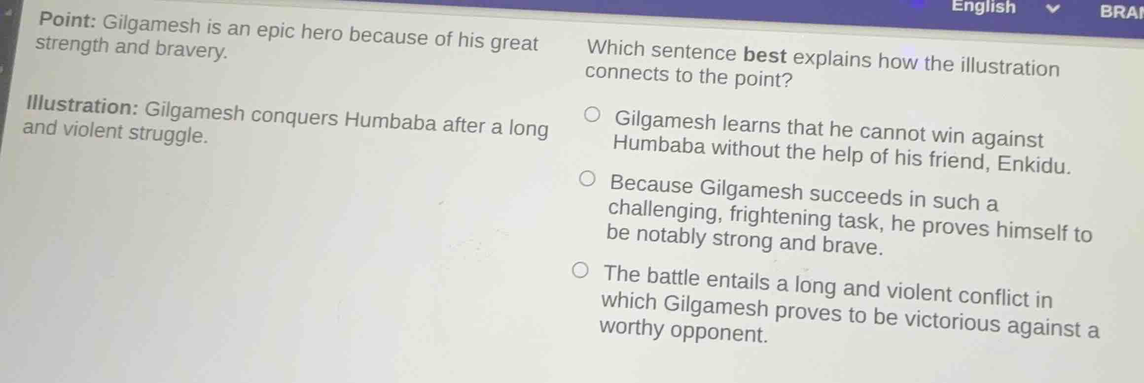 point: gilgamesh is an epic hero because of his great strength and brav…