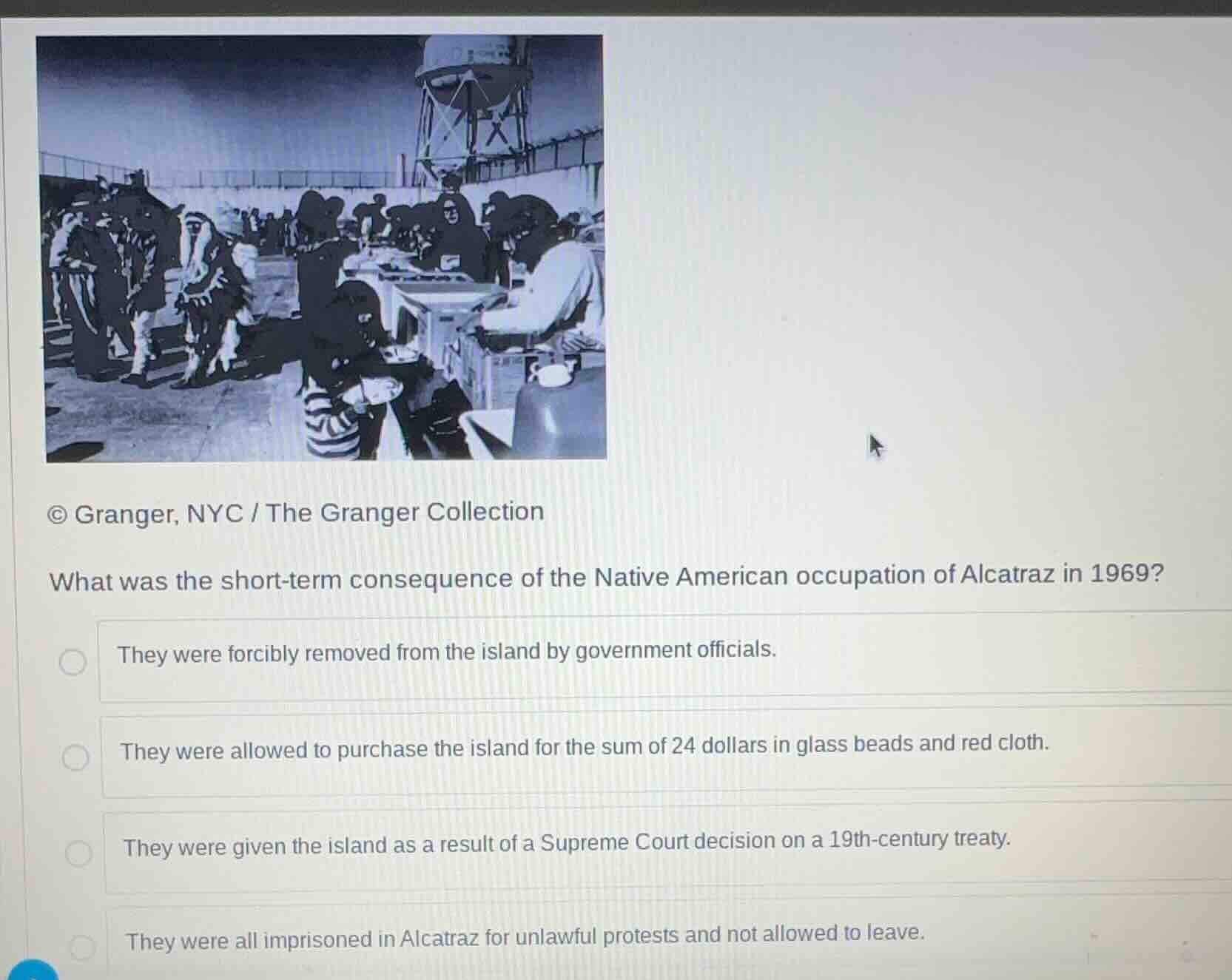 what was the short-term consequence of the native american occupation o…