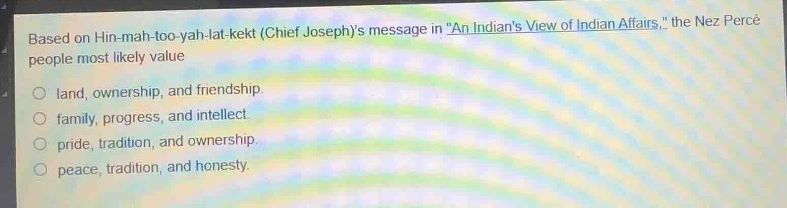based on hin-mah-too-yah-lat-kekt (chief joseph)s message in \an indian…