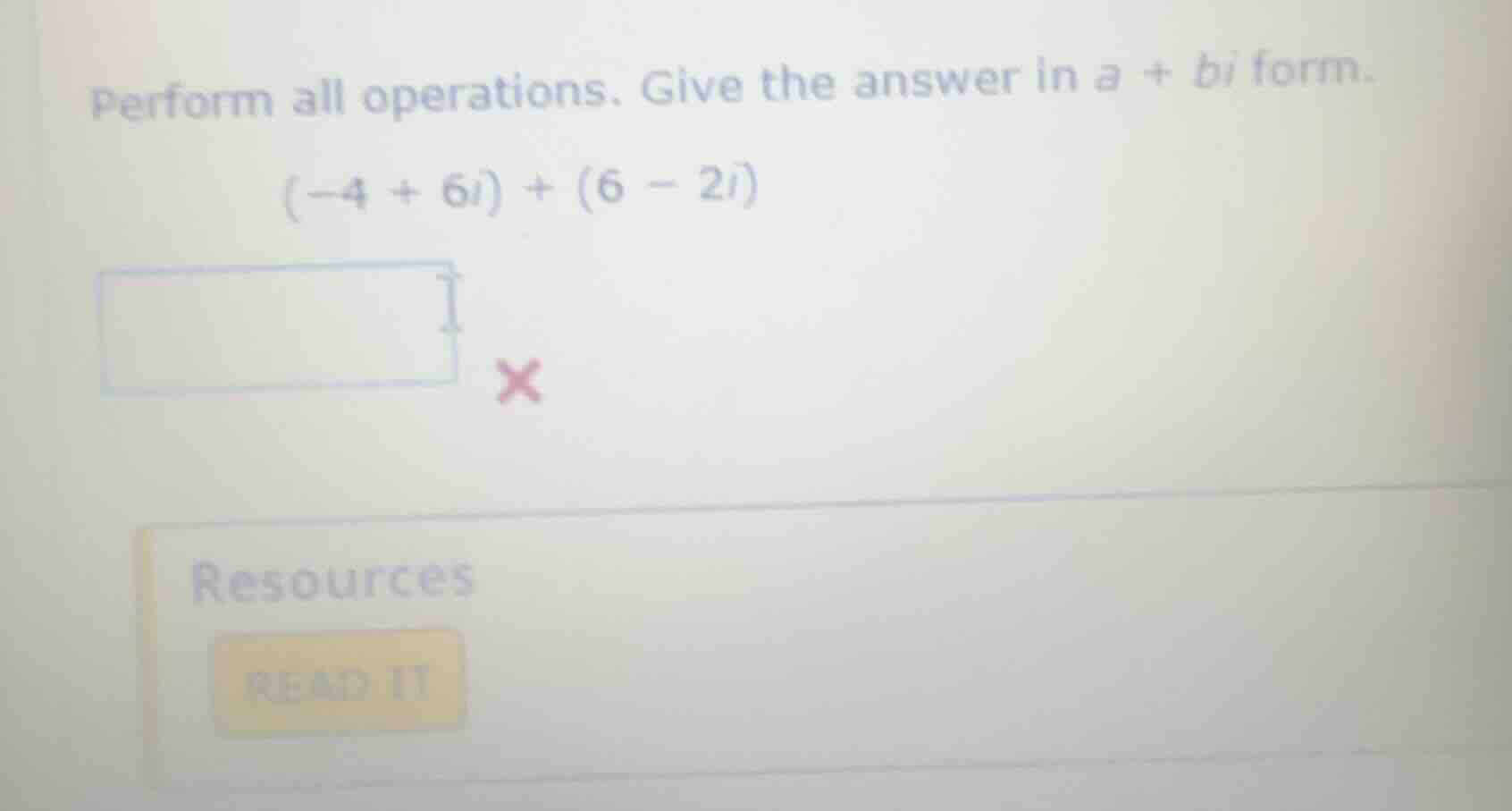 perform all operations. give the answer in \\(a + bi\\) form. \\((-4 + …