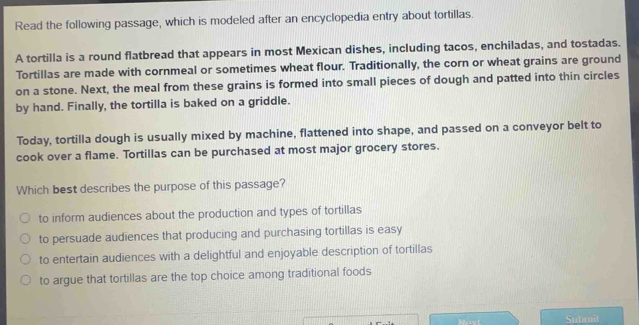 read the following passage, which is modeled after an encyclopedia entr…
