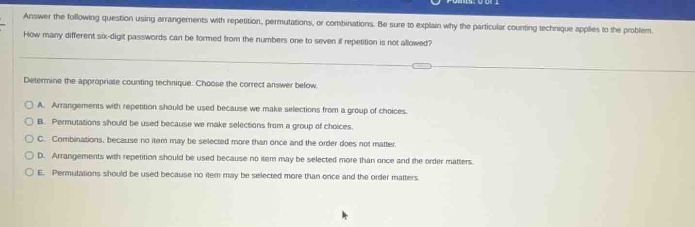 answer the following question using arrangements with repetition, permu…