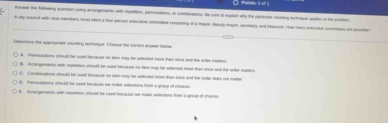 answer the following question using arrangements with repetition, permu…