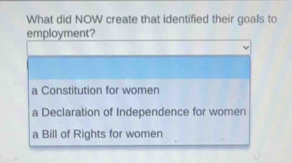 what did now create that identified their goals to employment? a consti…