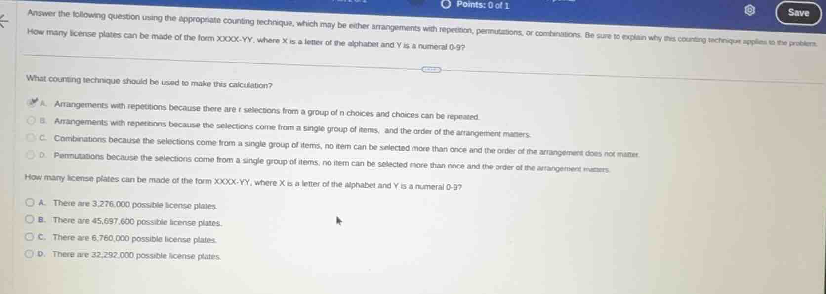 answer the following question using the appropriate counting technique,…