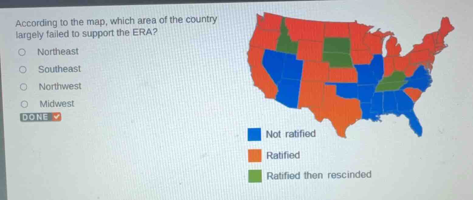 according to the map, which area of the country largely failed to suppo…