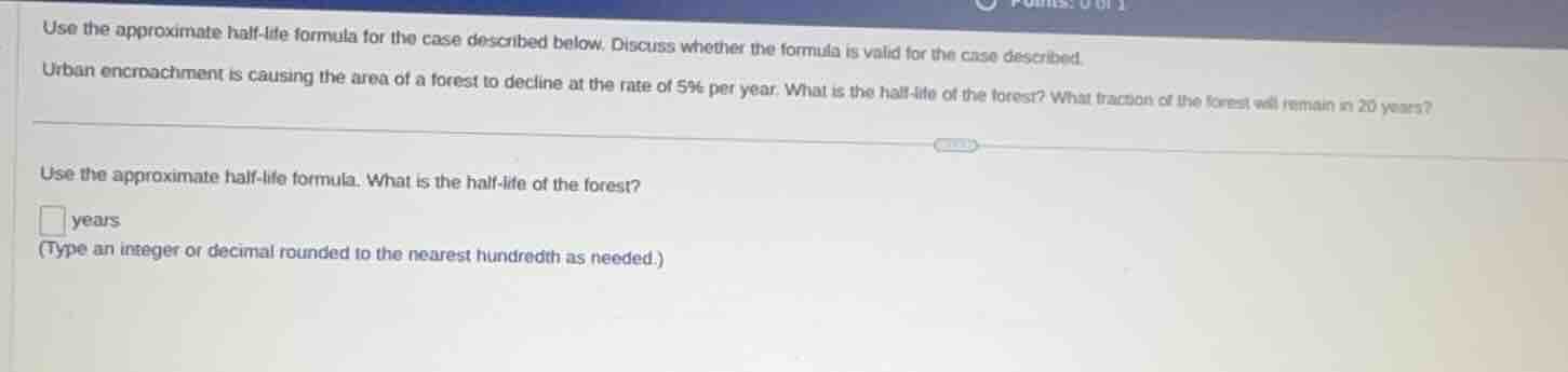 use the approximate half-life formula for the case described below. dis…