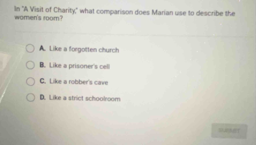 in \a visit of charity,\ what comparison does marian use to describe th…