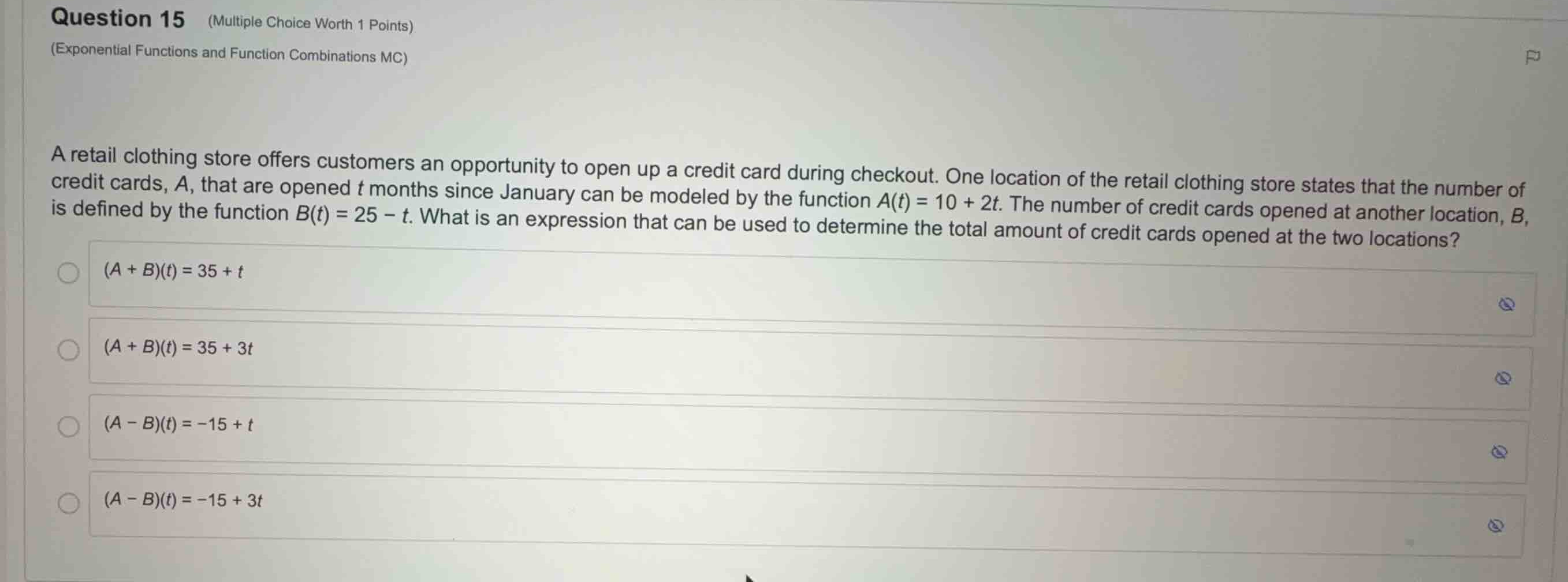 question 15 (multiple choice worth 1 points) (exponential functions and…
