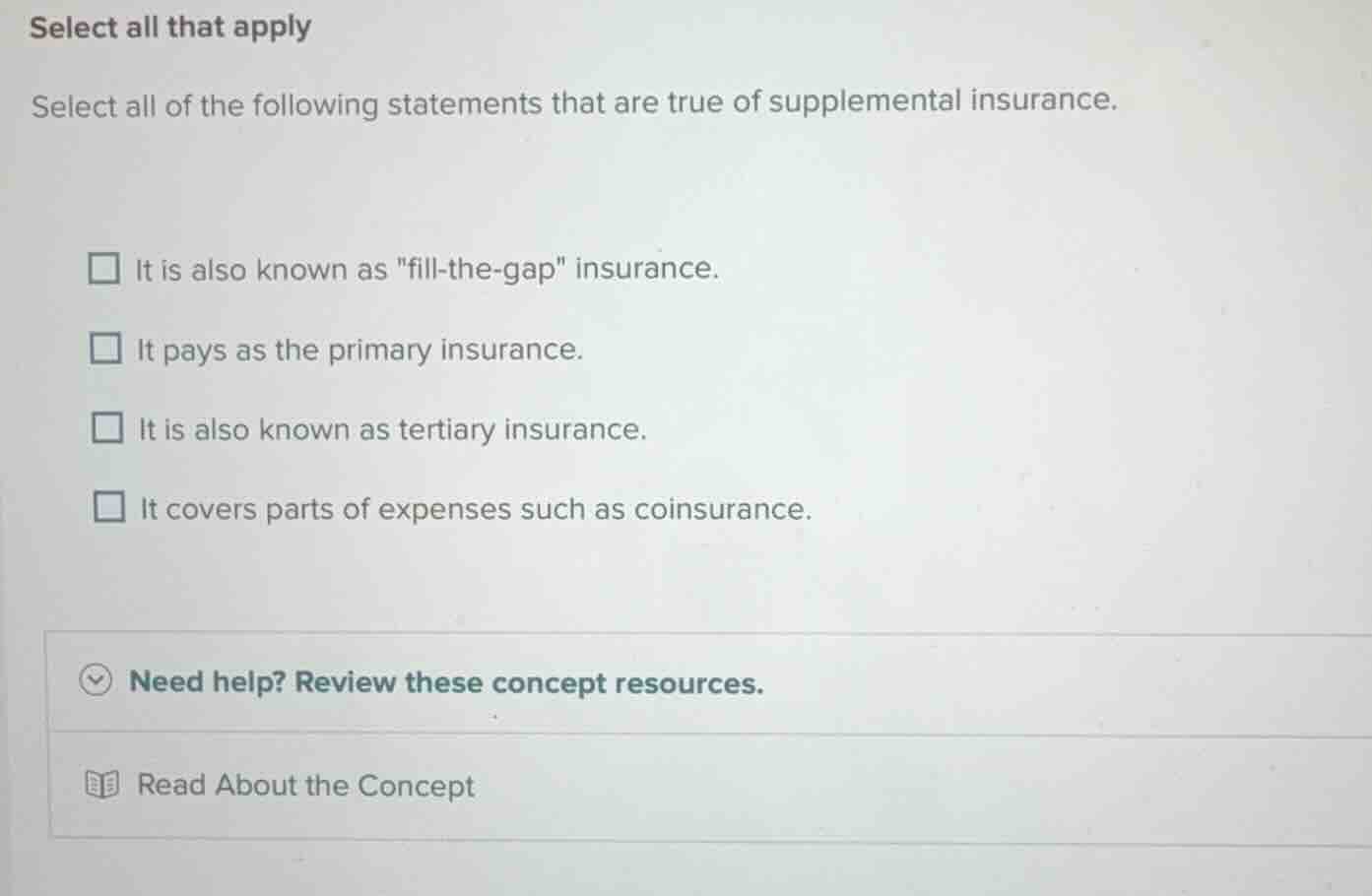 select all that apply select all of the following statements that are t…
