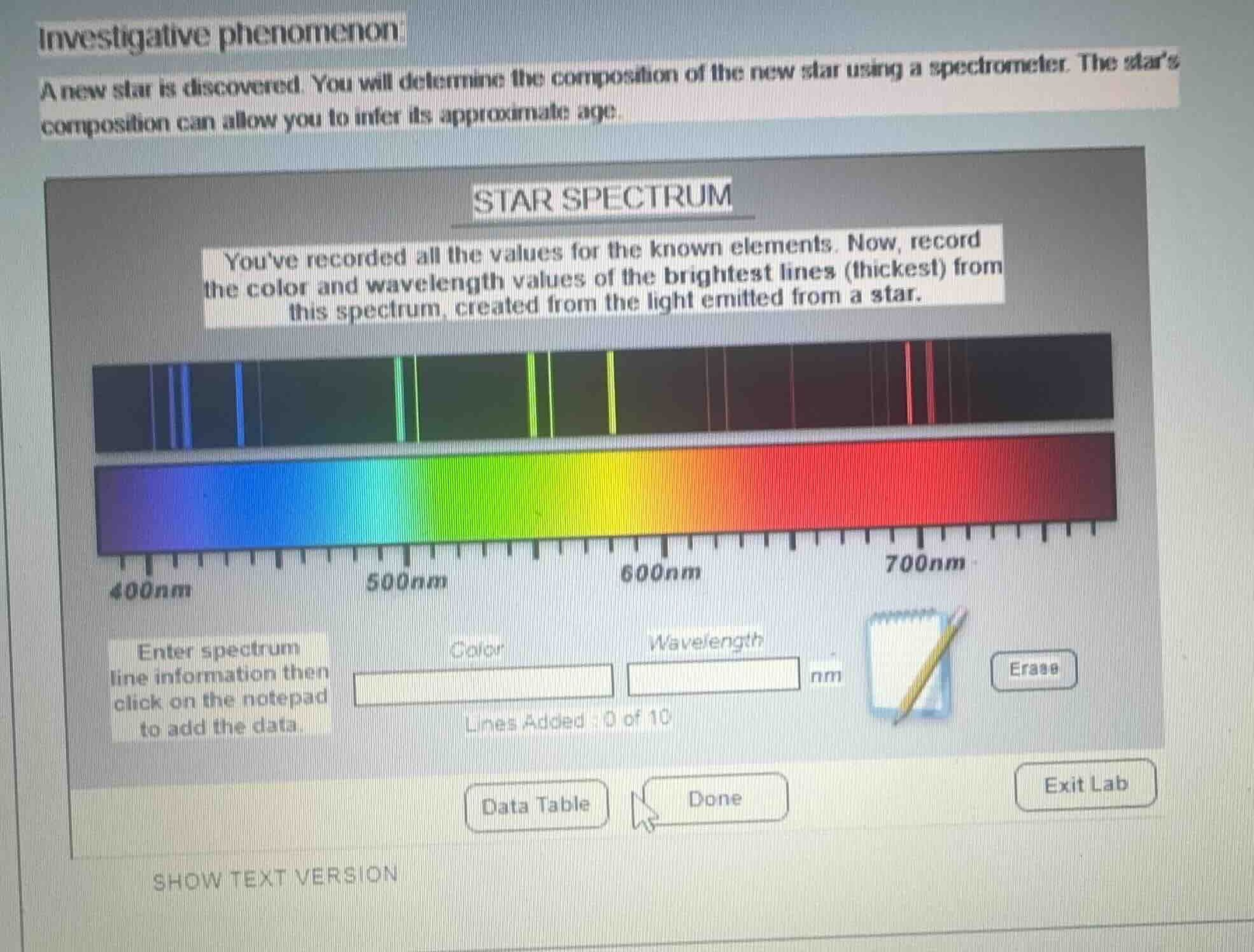 investigative phenomenon: a new star is discovered. you will determine …