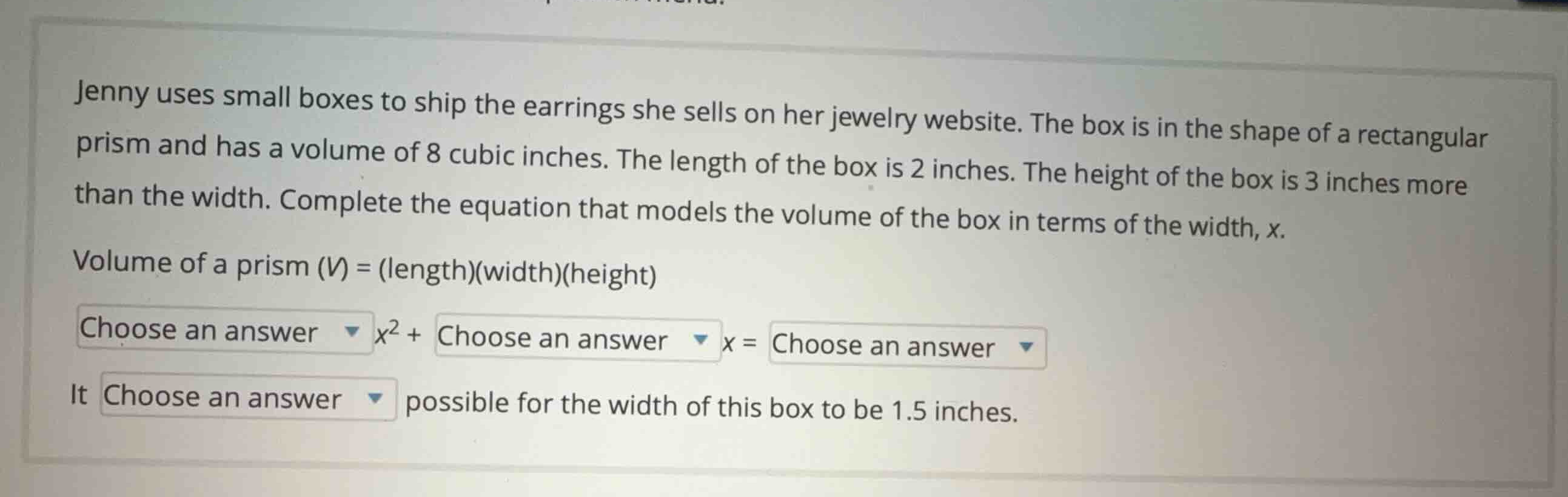 jenny uses small boxes to ship the earrings she sells on her jewelry we…