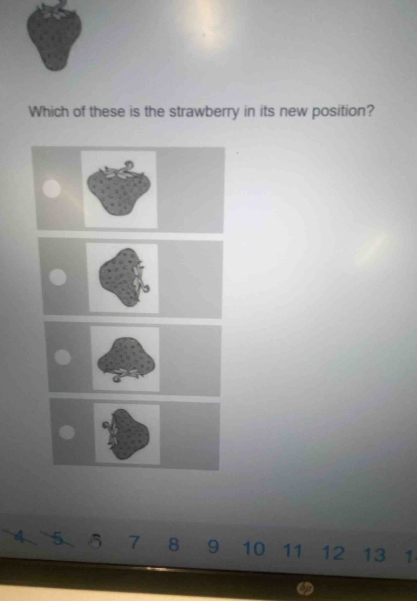 which of these is the strawberry in its new position?