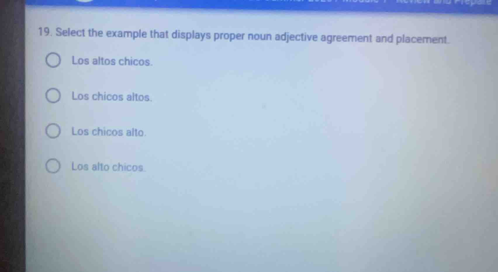 19. select the example that displays proper noun adjective agreement an…