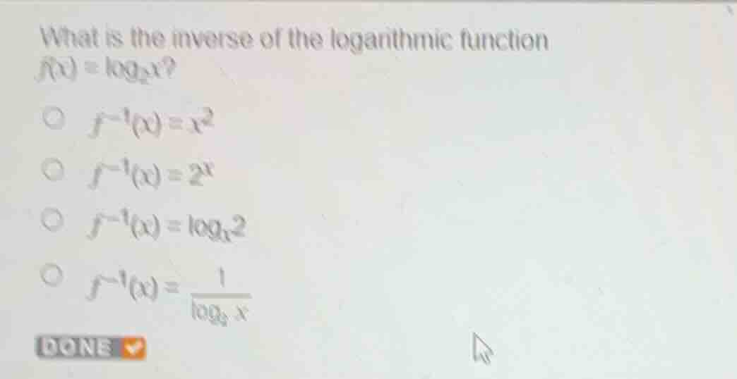 what is the inverse of the logarithmic function \\(f(x) = \\log_{2}x\\)…