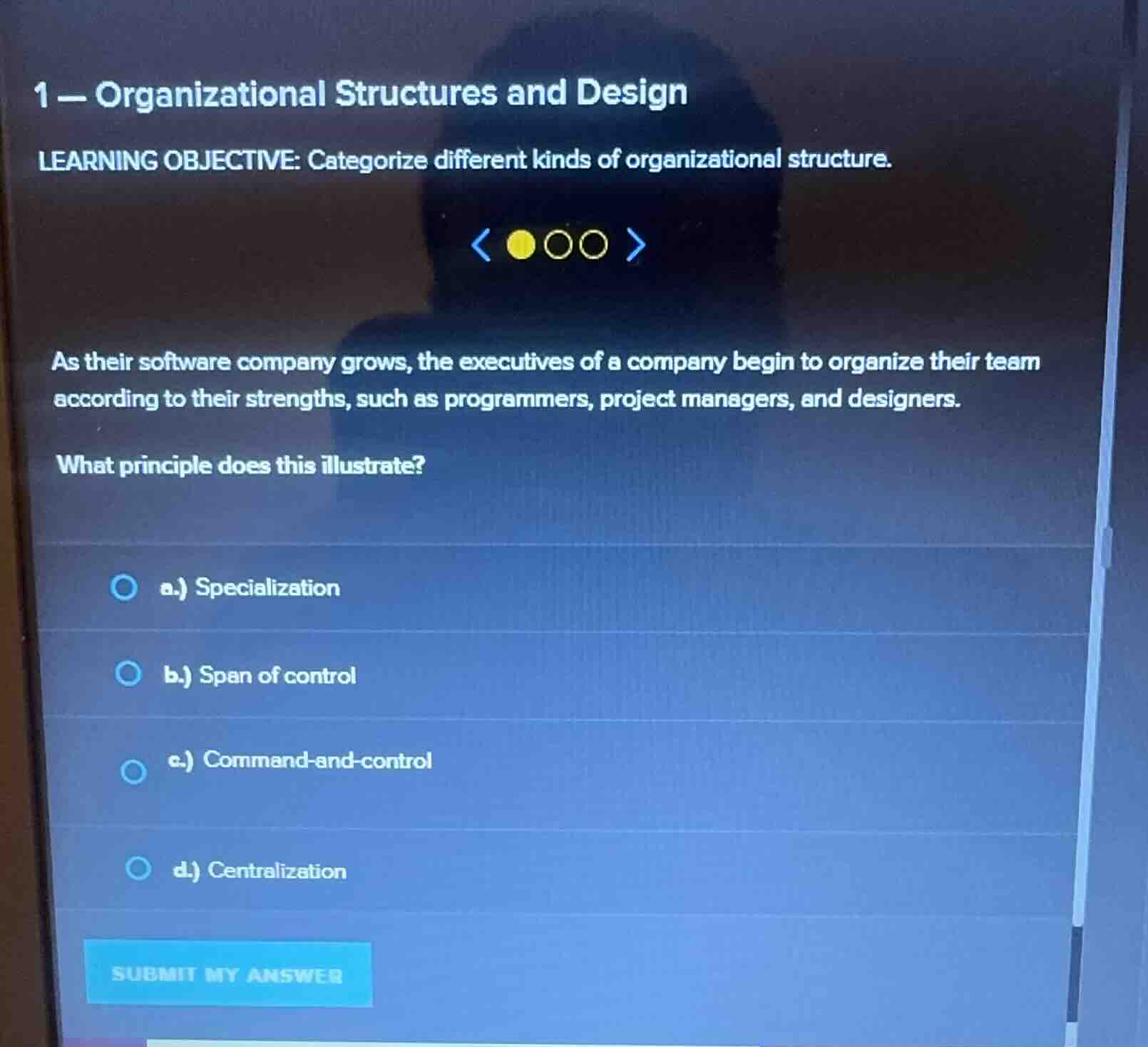 1 - organizational structures and design learning objective: categorize…