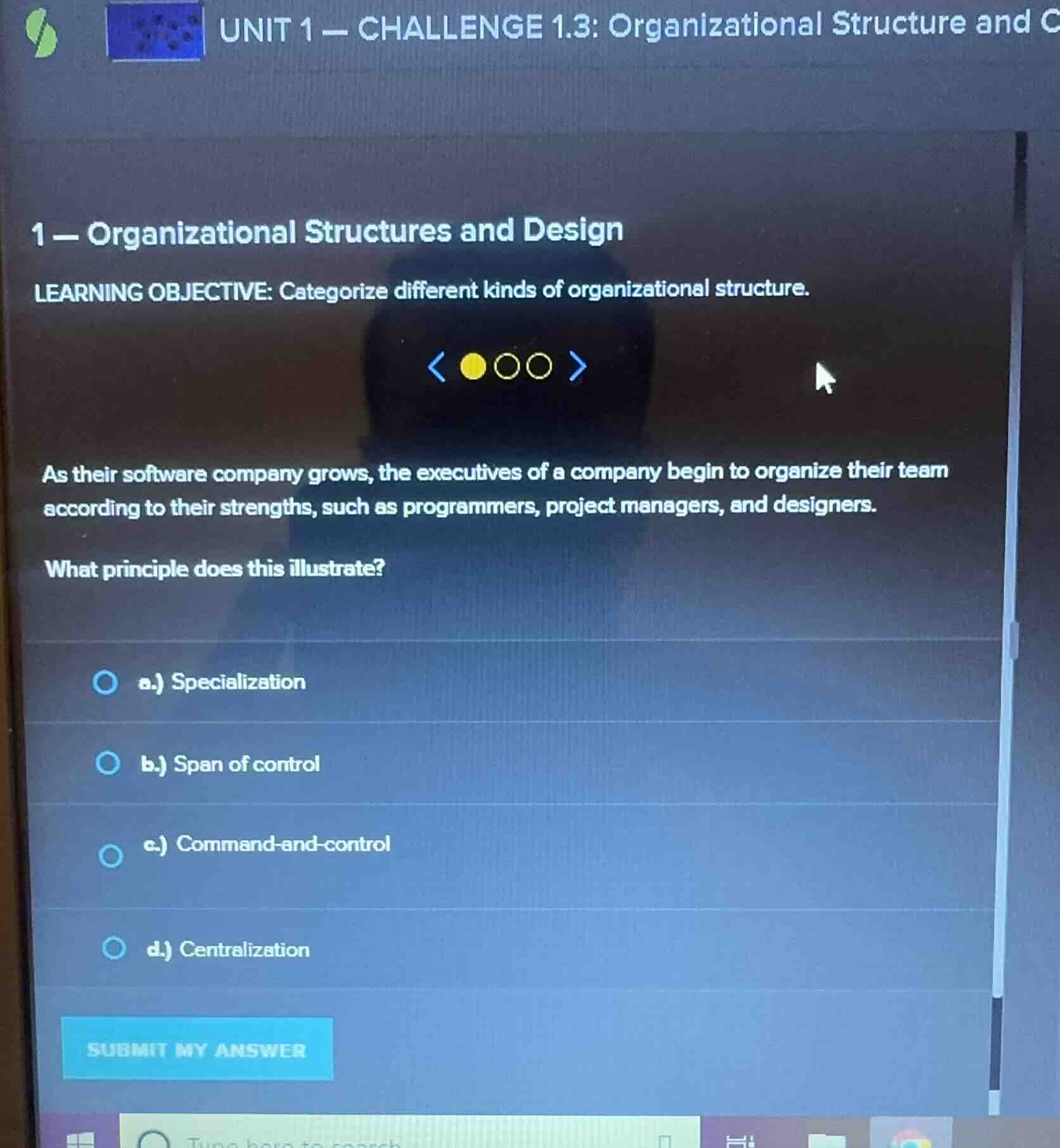 unit 1 - challenge 1.3: organizational structure and c 1 - organization…