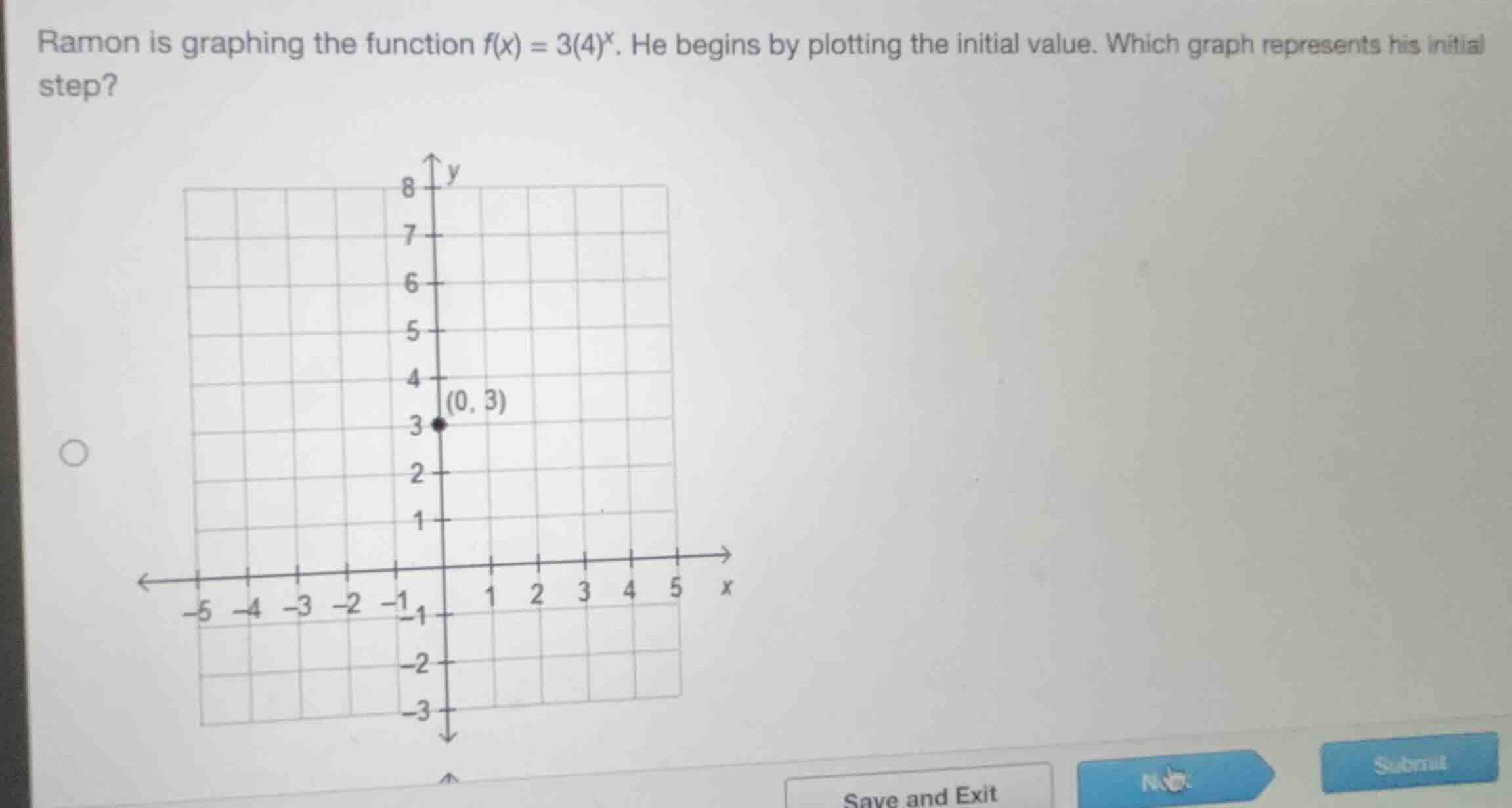 ramon is graphing the function \\(f(x) = 3(4)^x\\). he begins by plotti…