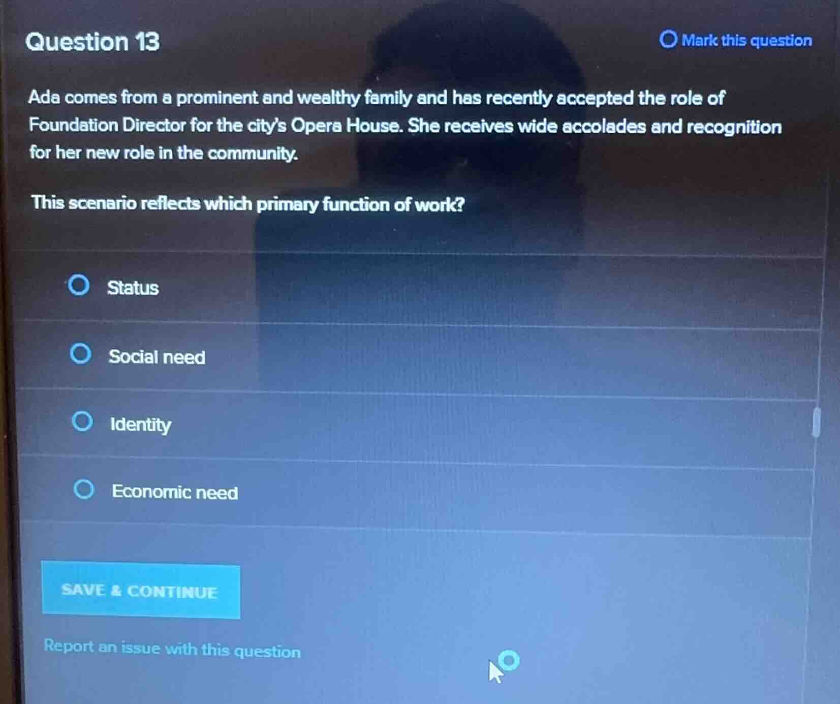 question 13 ada comes from a prominent and wealthy family and has recen…