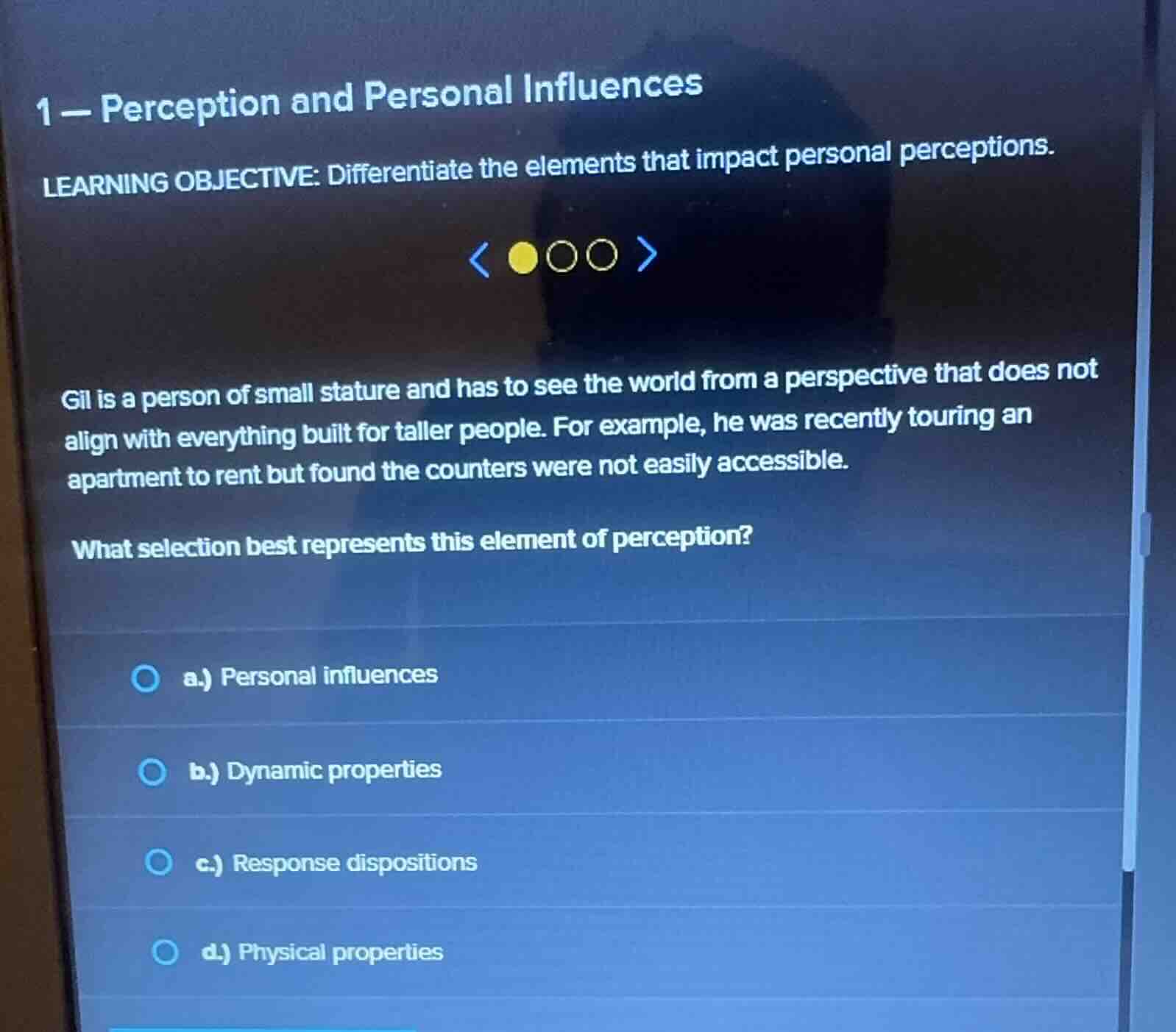 1 - perception and personal influences learning objective: differentiat…