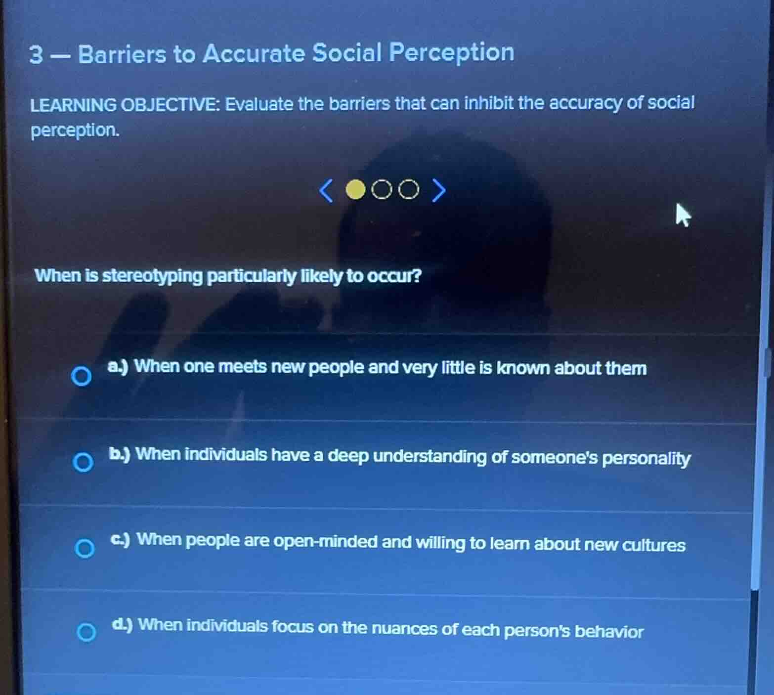 3 - barriers to accurate social perception learning objective: evaluate…