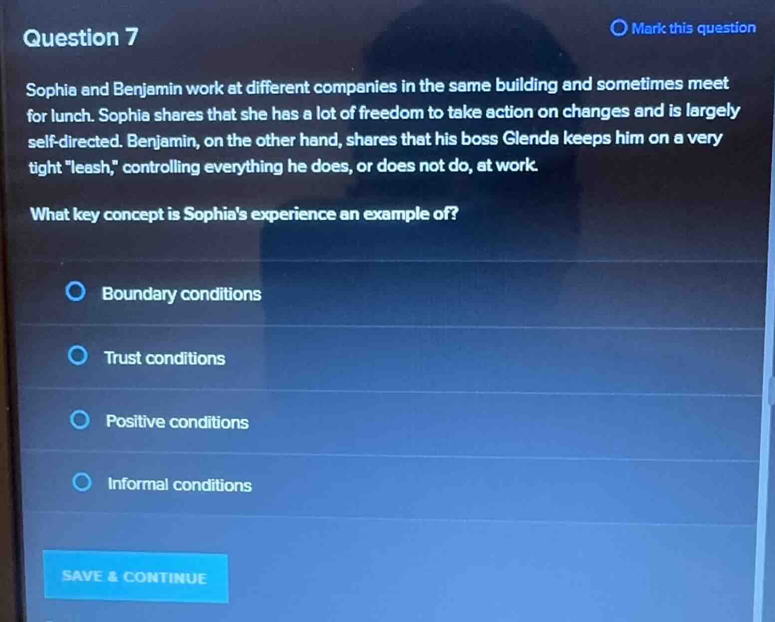 question 7 sophia and benjamin work at different companies in the same …
