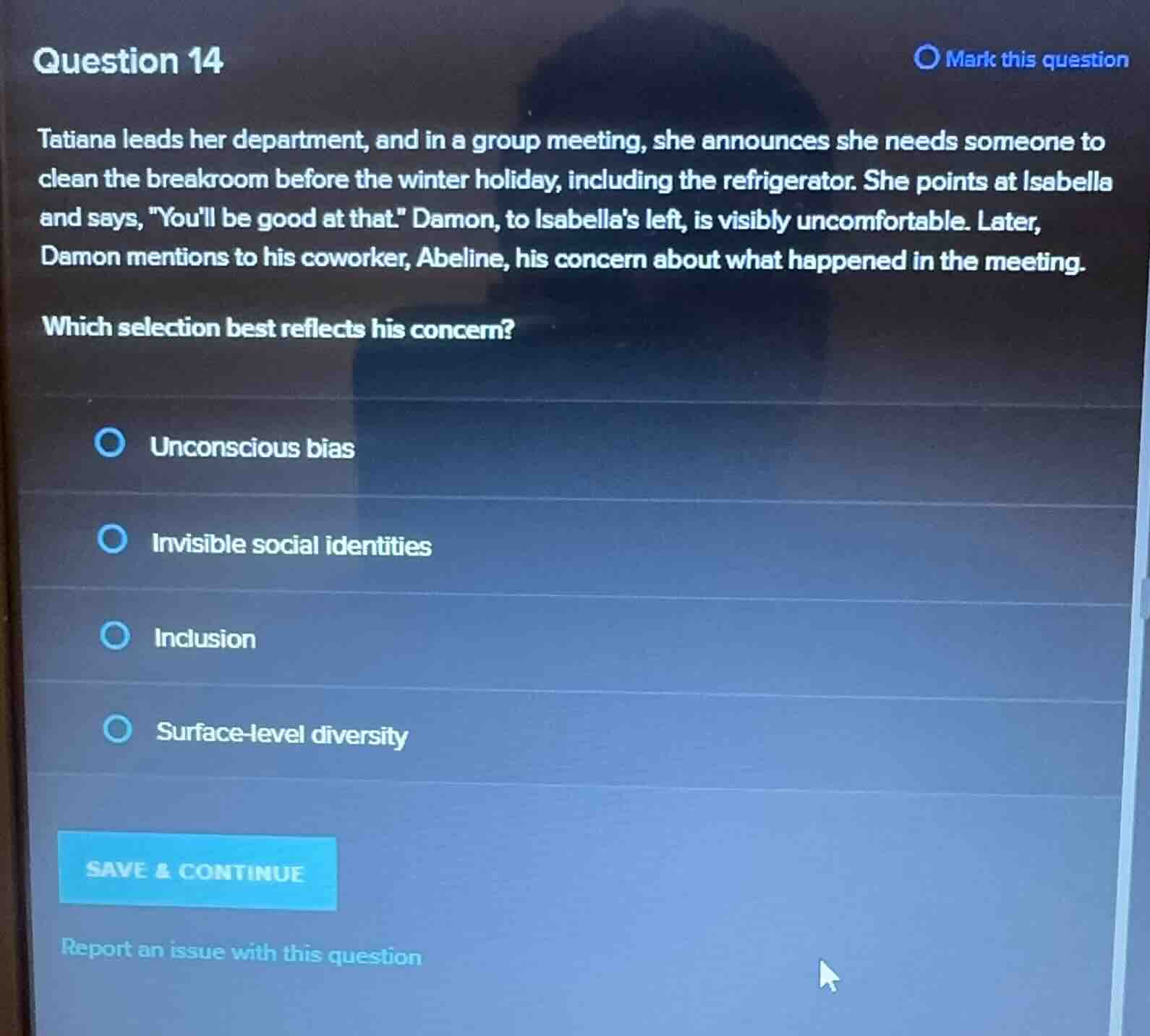 question 14 tatiana leads her department, and in a group meeting, she a…