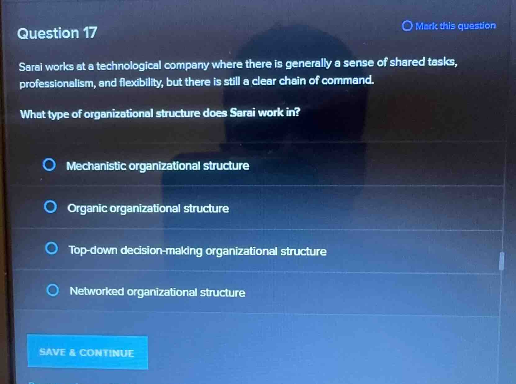 question 17 sarai works at a technological company where there is gener…
