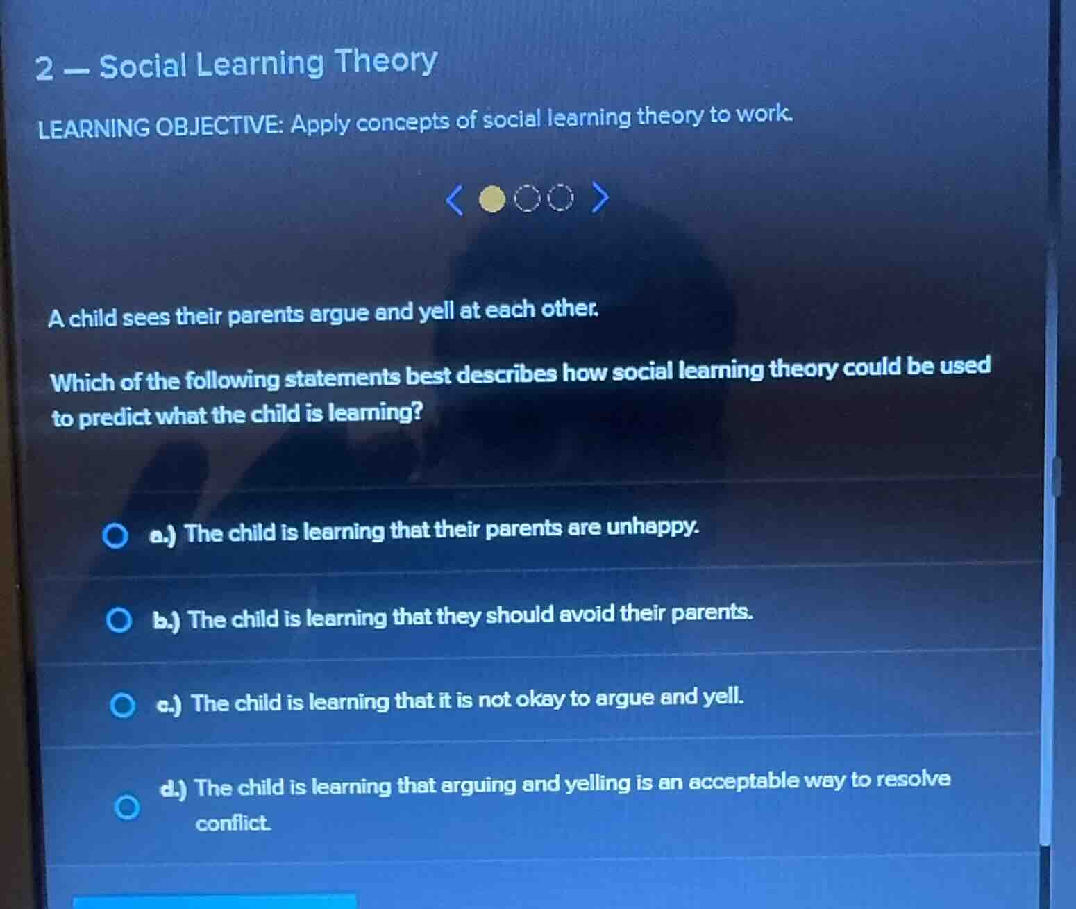 2 - social learning theory learning objective: apply concepts of social…