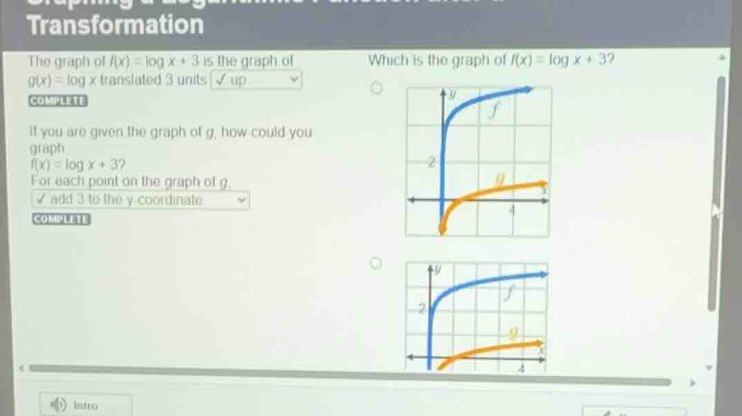 graphing a logarithmic function after a transformation the graph of \\(…