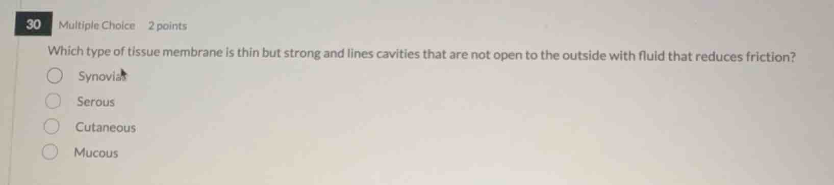 which type of tissue membrane is thin but strong and lines cavities tha…