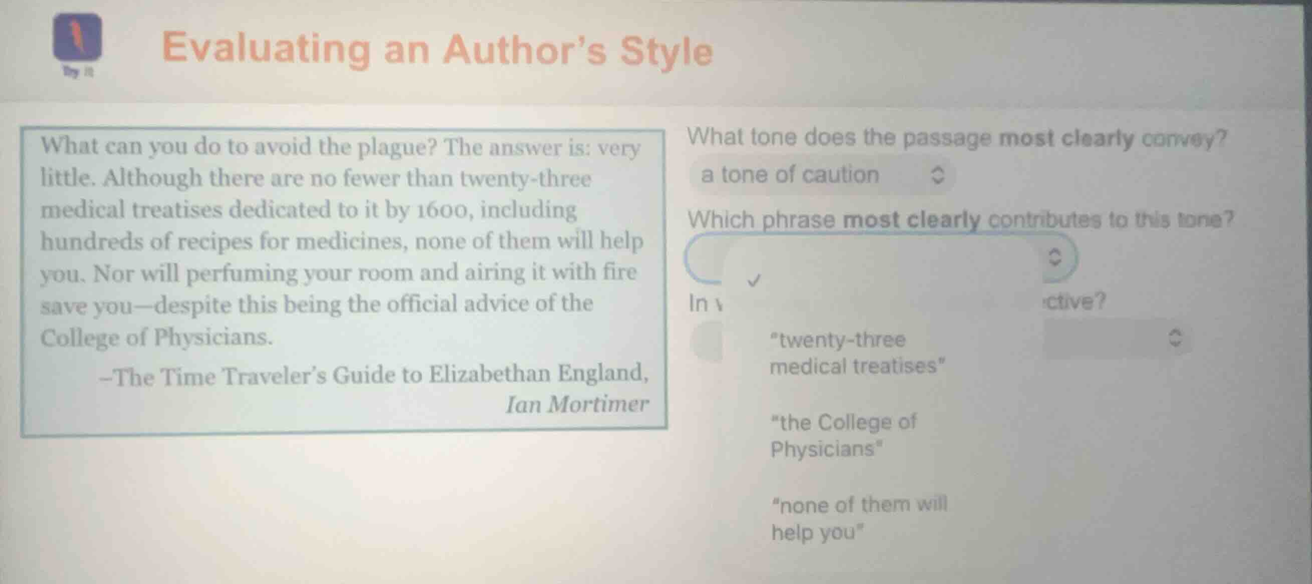 evaluating an authors style what can you do to avoid the plague? the an…