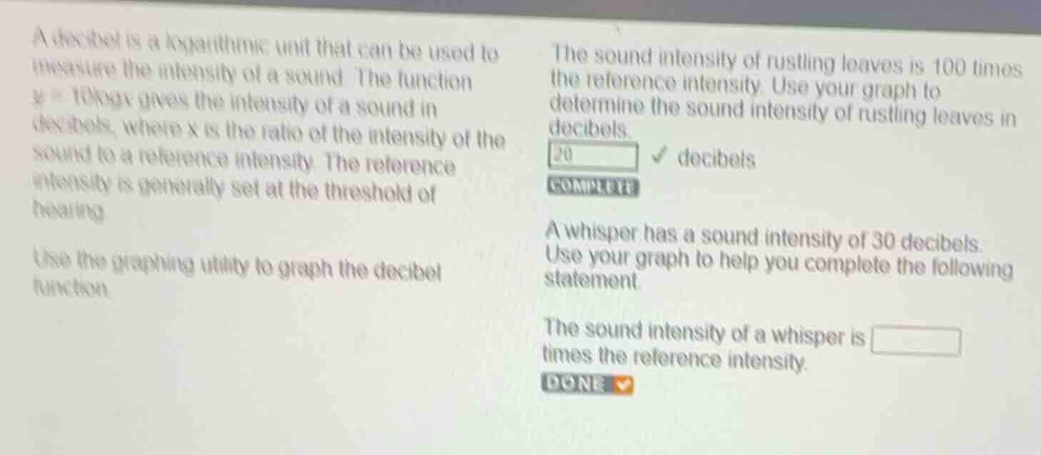 a decibel is a logarithmic unit that can be used to measure the intensi…