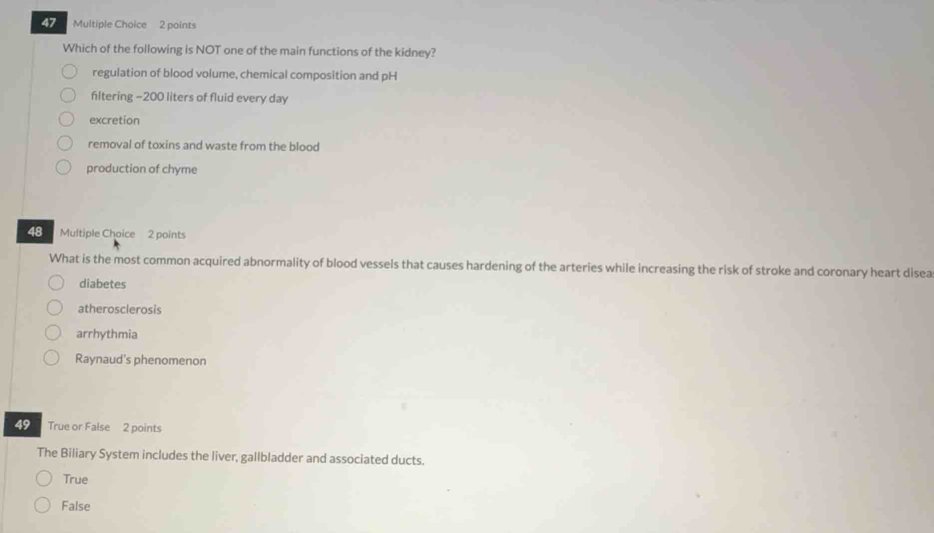 47 multiple choice 2 points which of the following is not one of the ma…