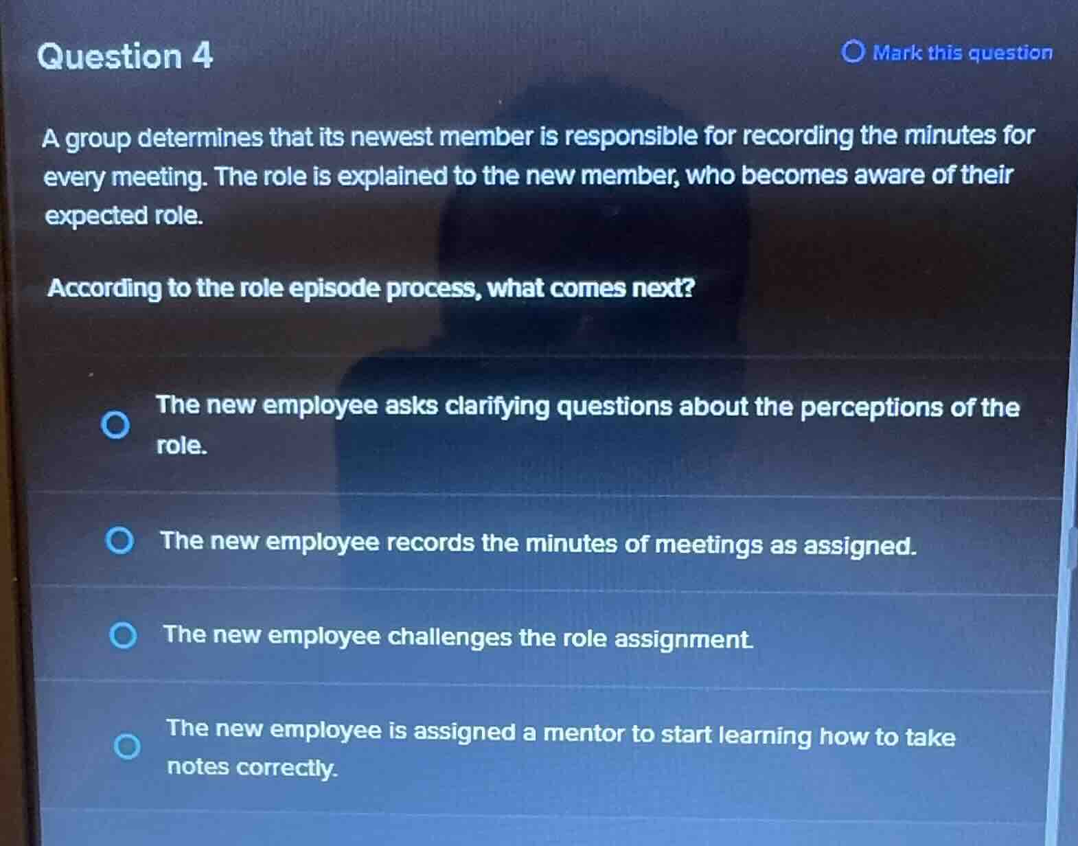 question 4 a group determines that its newest member is responsible for…