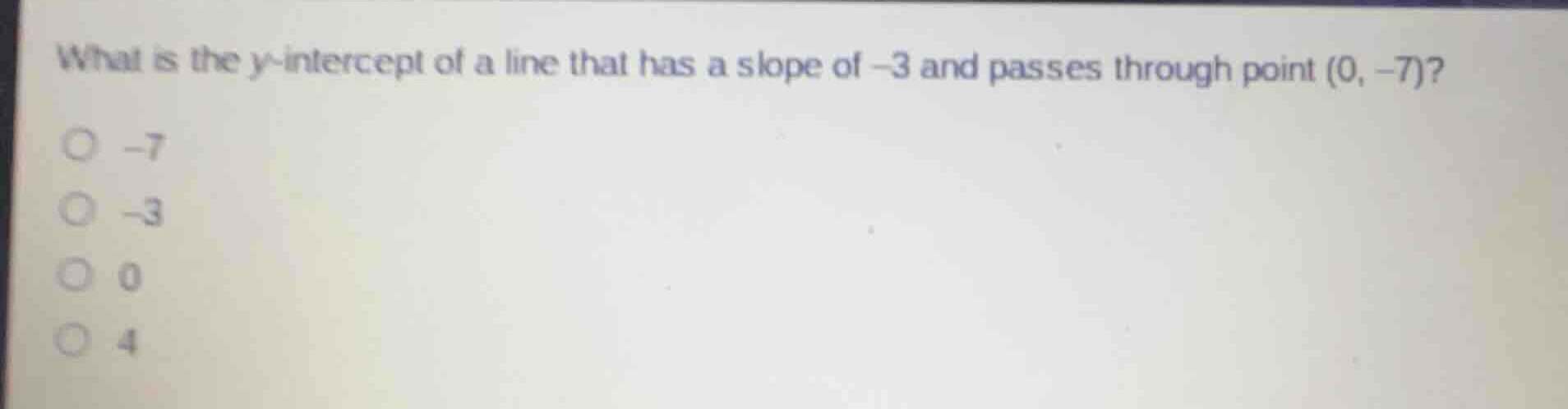 what is the \\(y\\)-intercept of a line that has a slope of \\(-3\\) an…