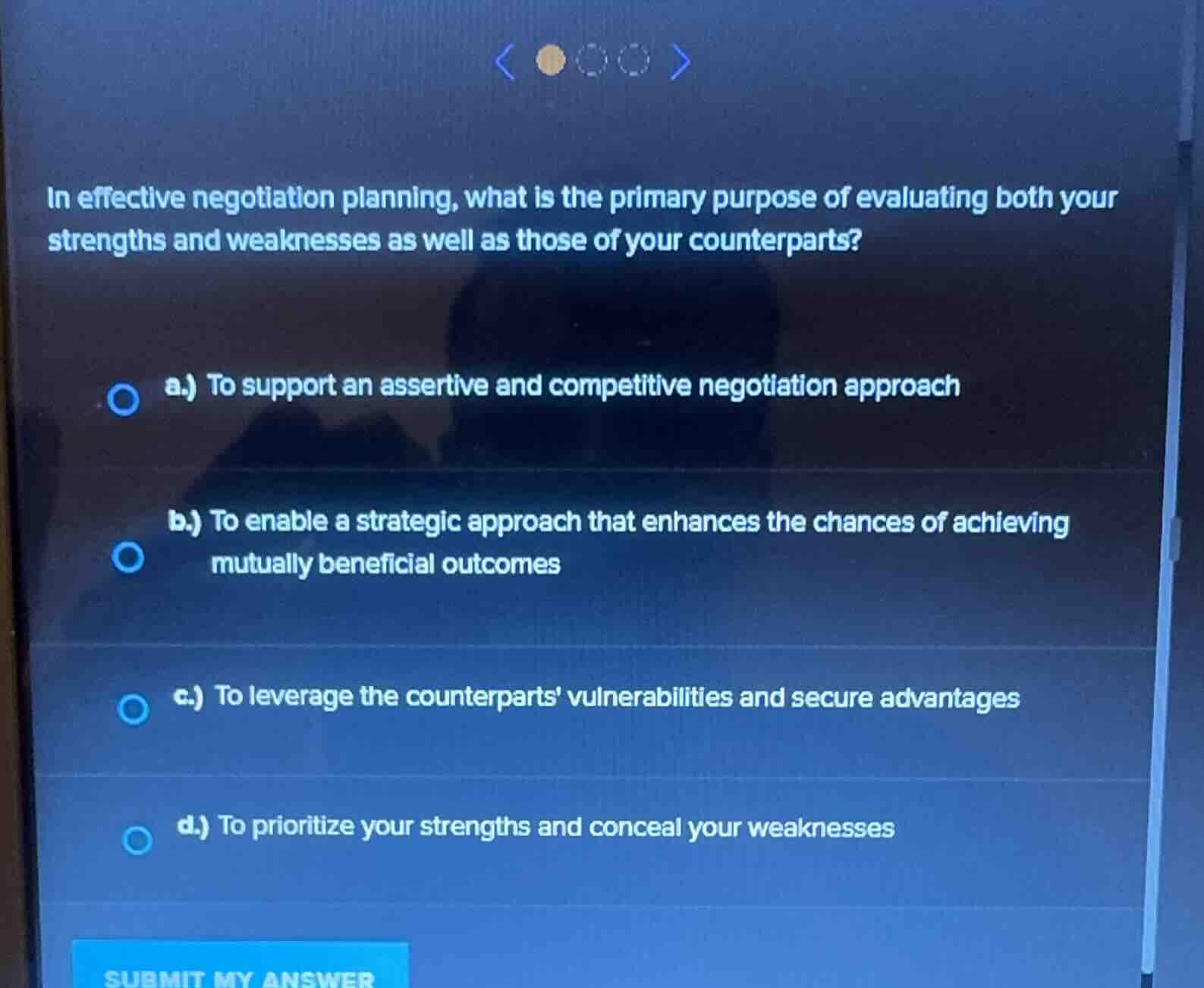 in effective negotiation planning, what is the primary purpose of evalu…
