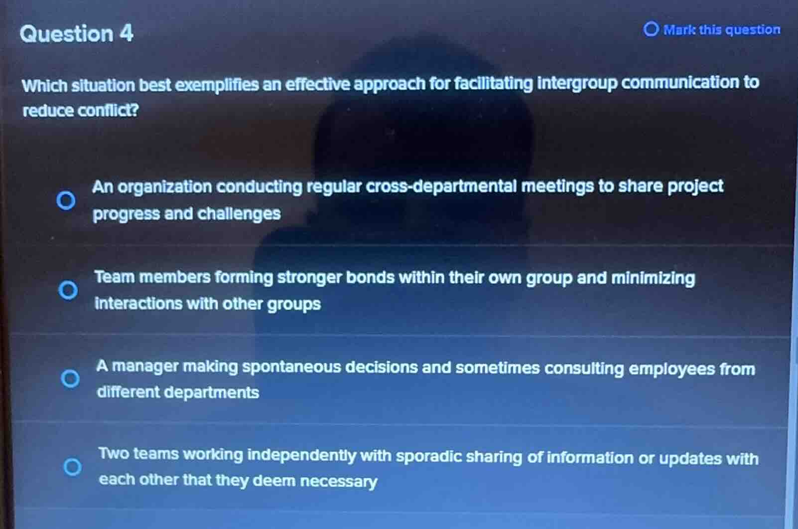 question 4 which situation best exemplifies an effective approach for f…